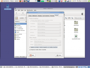 Nautilus file manager, settings for removable media, Ubuntu 8.04